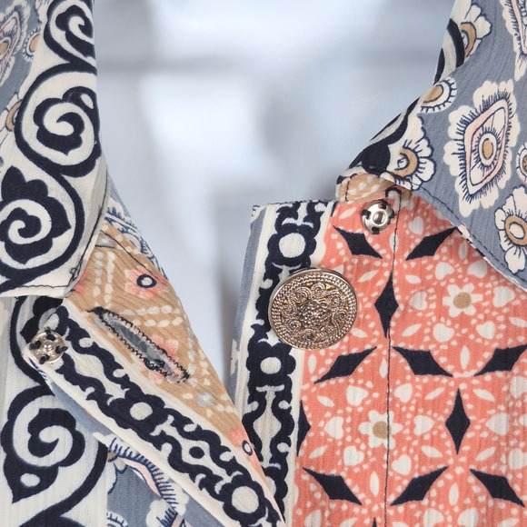 Vintage‎ button down shirt floral pink black Notations womens 8 - Picture 3 of 10